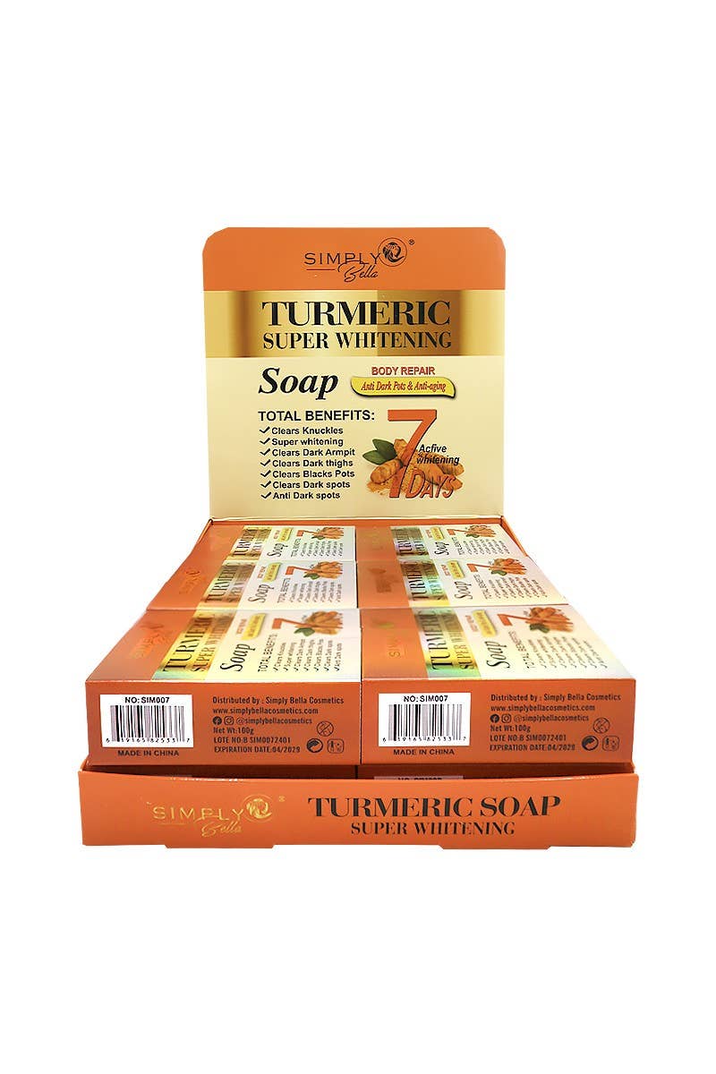 Simply Bella SIM007 Turmeric Super Whitening Soap - 12 pcs