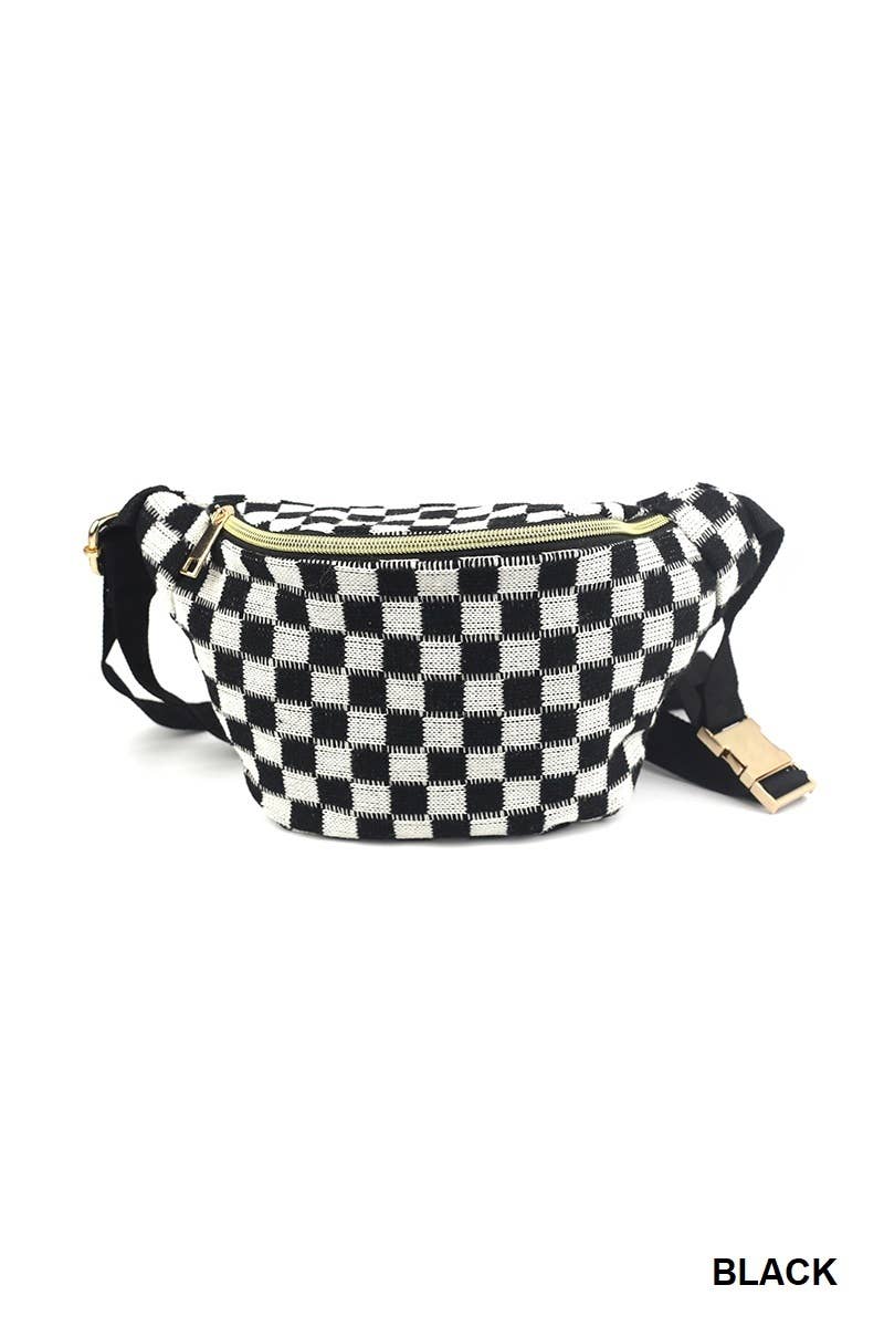 Checkered Waist Crossbody Sling Bag
