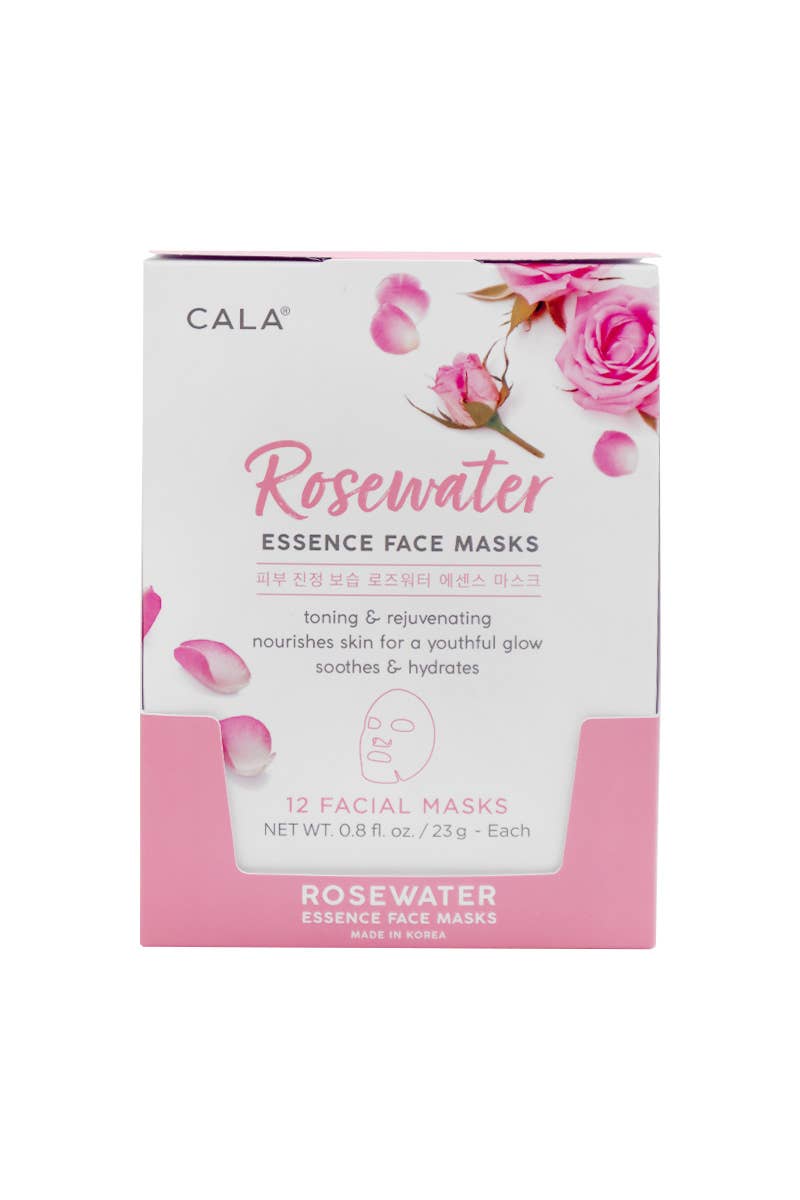 CALA 67095 Rosewater Hydrating Facial Mask Sheet - 12pcs