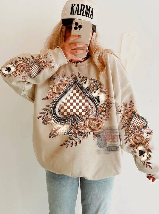 Checker Spades DTF Transfer | Trendy Western DTF Transfer | Ready to Press | High Quality DTF Transfers | Fast Shipping