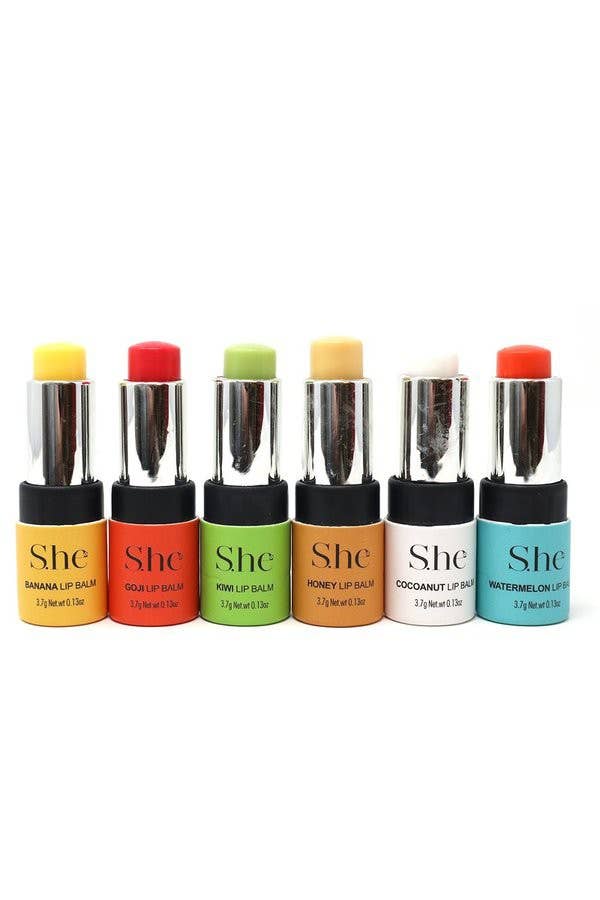 SHE LB418 Vitamin E Fruit Moisturizing Lip Balm - 36 pcs
