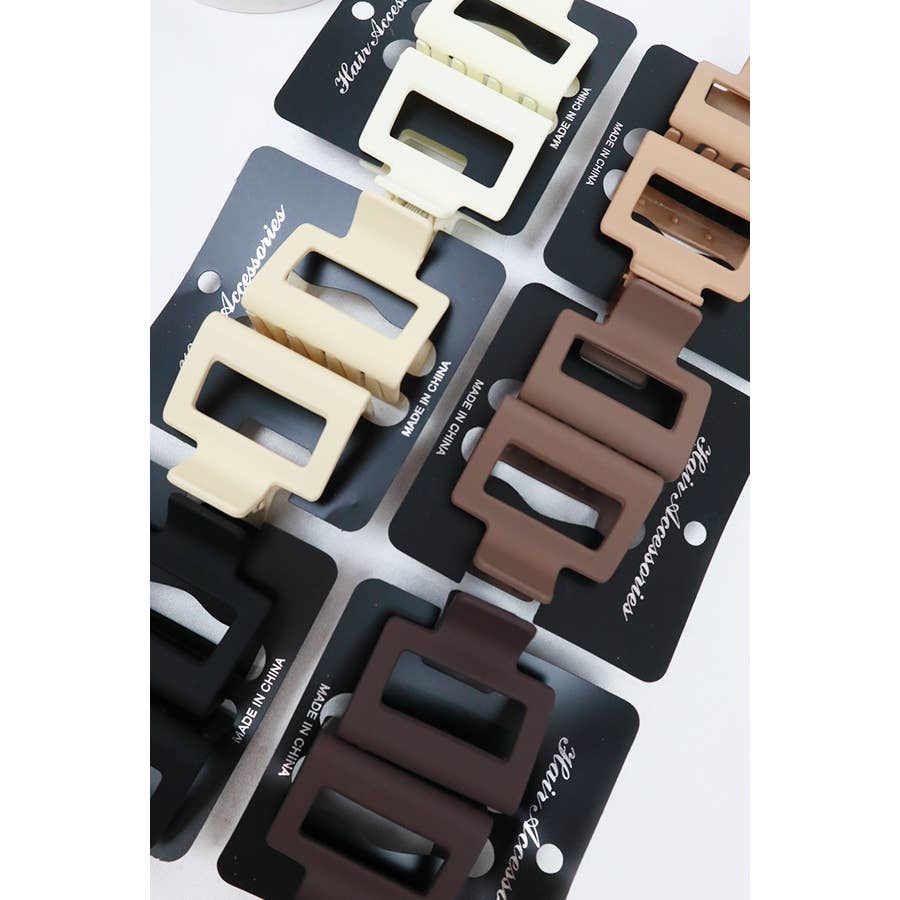 Neutral Tone Matte Color Rectangle Medium Hair Clip