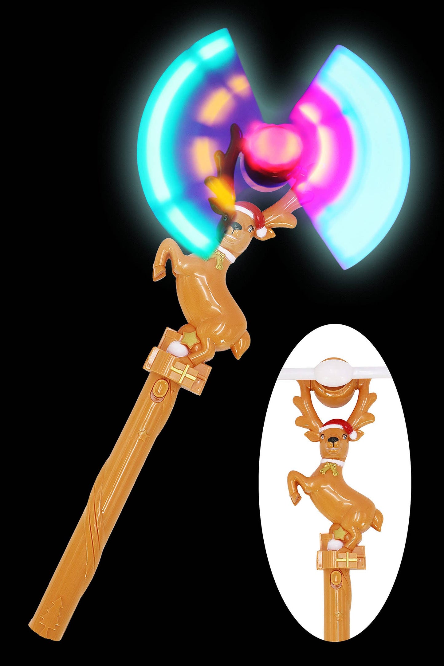 Festive Reindeer Rainbow Led Glow Wand