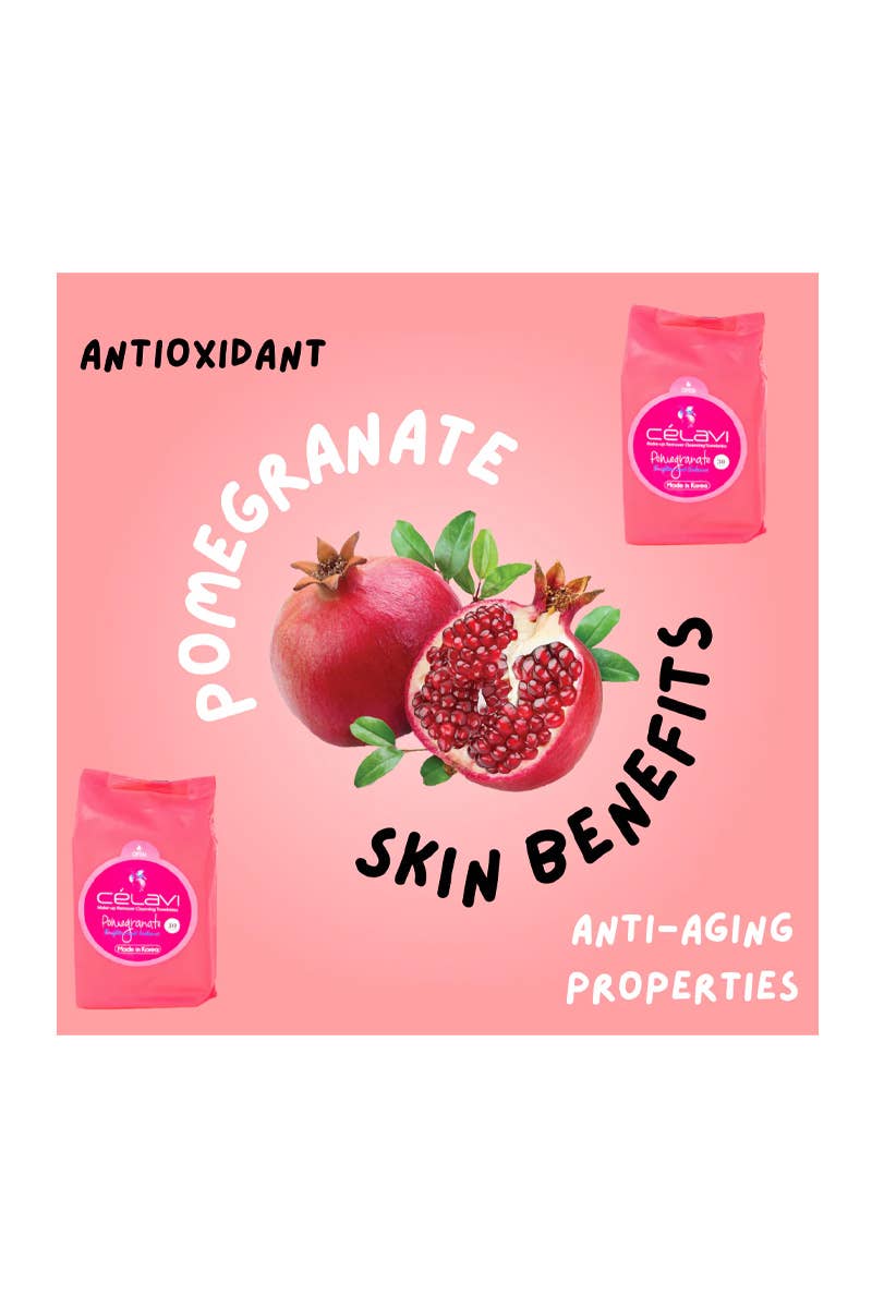 Celavi MT005 Pomegranate Makeup Cleansing Towelette - 6pc
