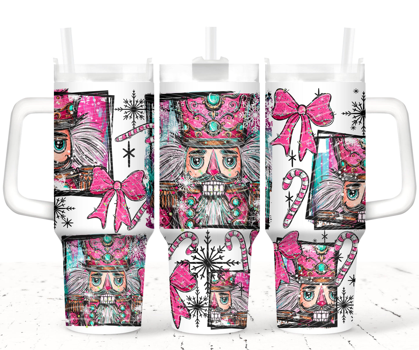 Doodle Nut Cracker UV DTF 40oz Tumbler Transfer | Trendy Christmas Tumbler Wrap | Ready to Transfer | High Quality | Waterproof UV Transfer