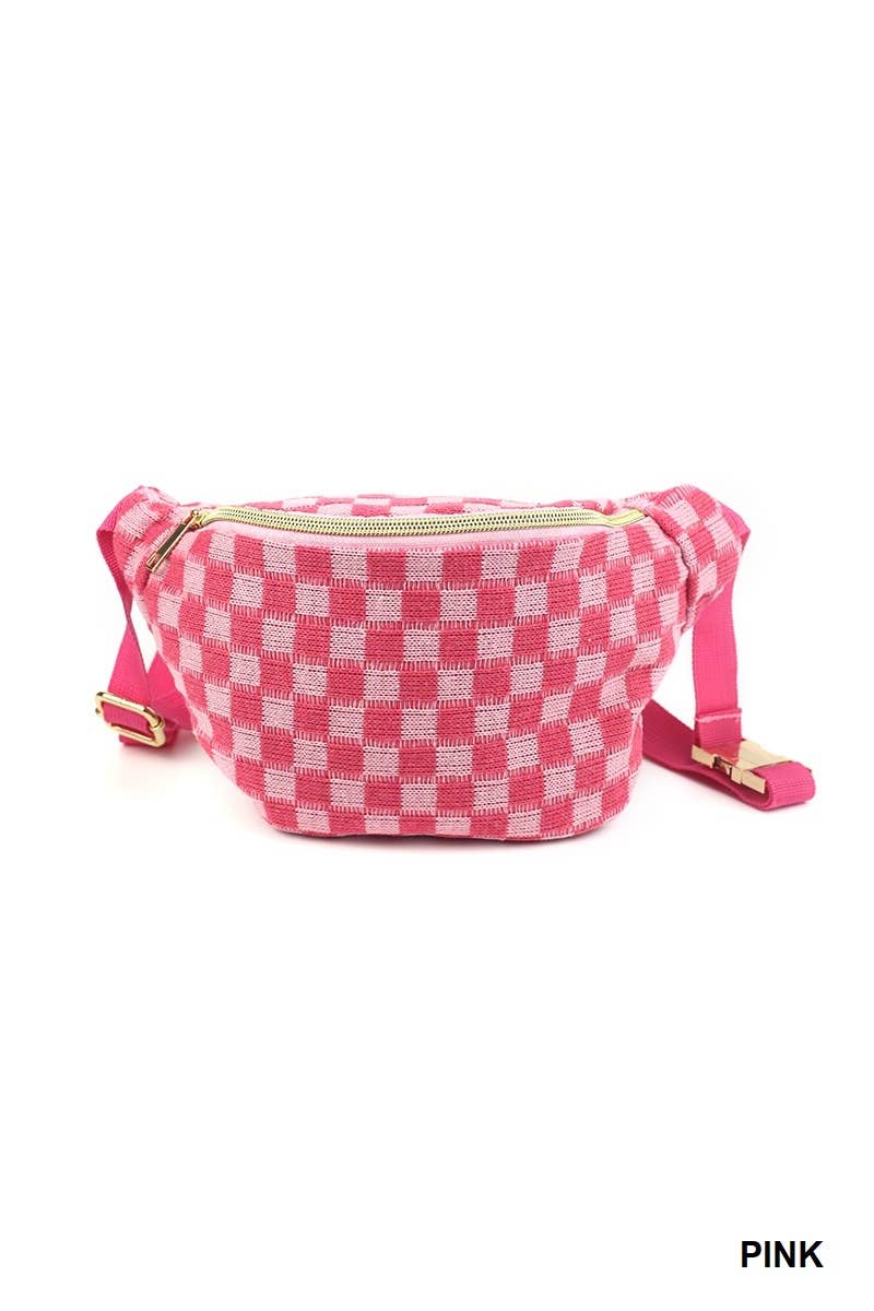 Checkered Waist Crossbody Sling Bag