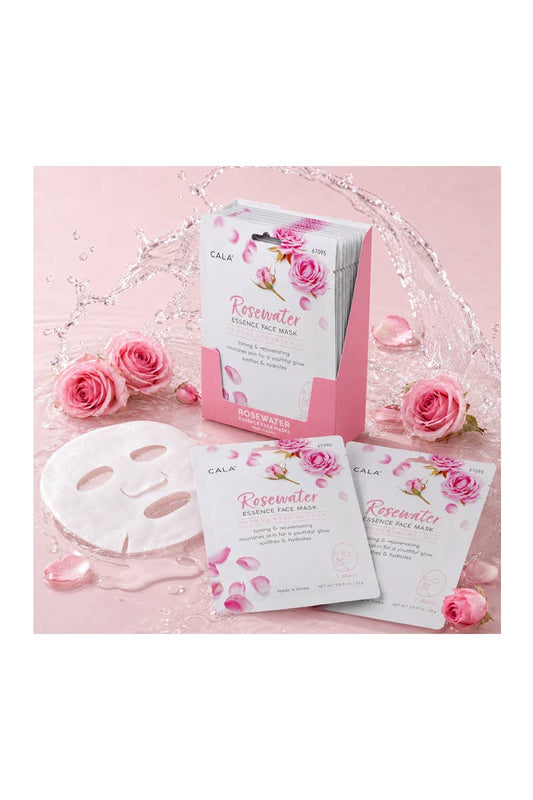 CALA 67095 Rosewater Hydrating Facial Mask Sheet - 12pcs