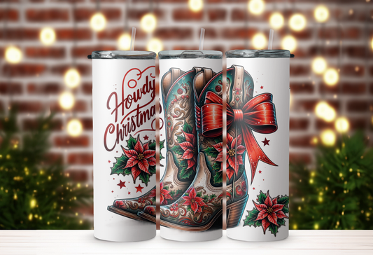 Howdy Christmas Boots Tumbler