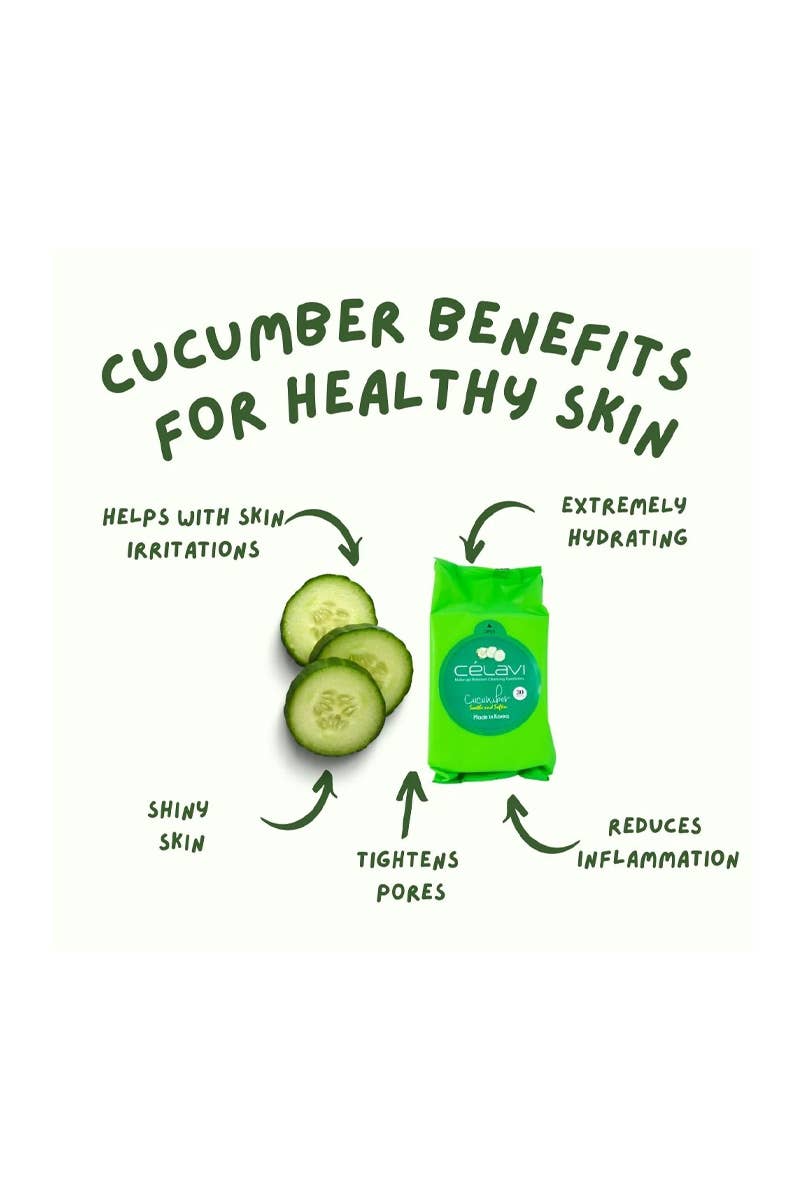 Celavi MT004 Cucumber Makeup Cleansing Towelette - 6pc