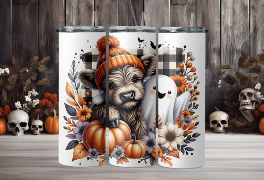 Fall Cow and Ghost Tumbler