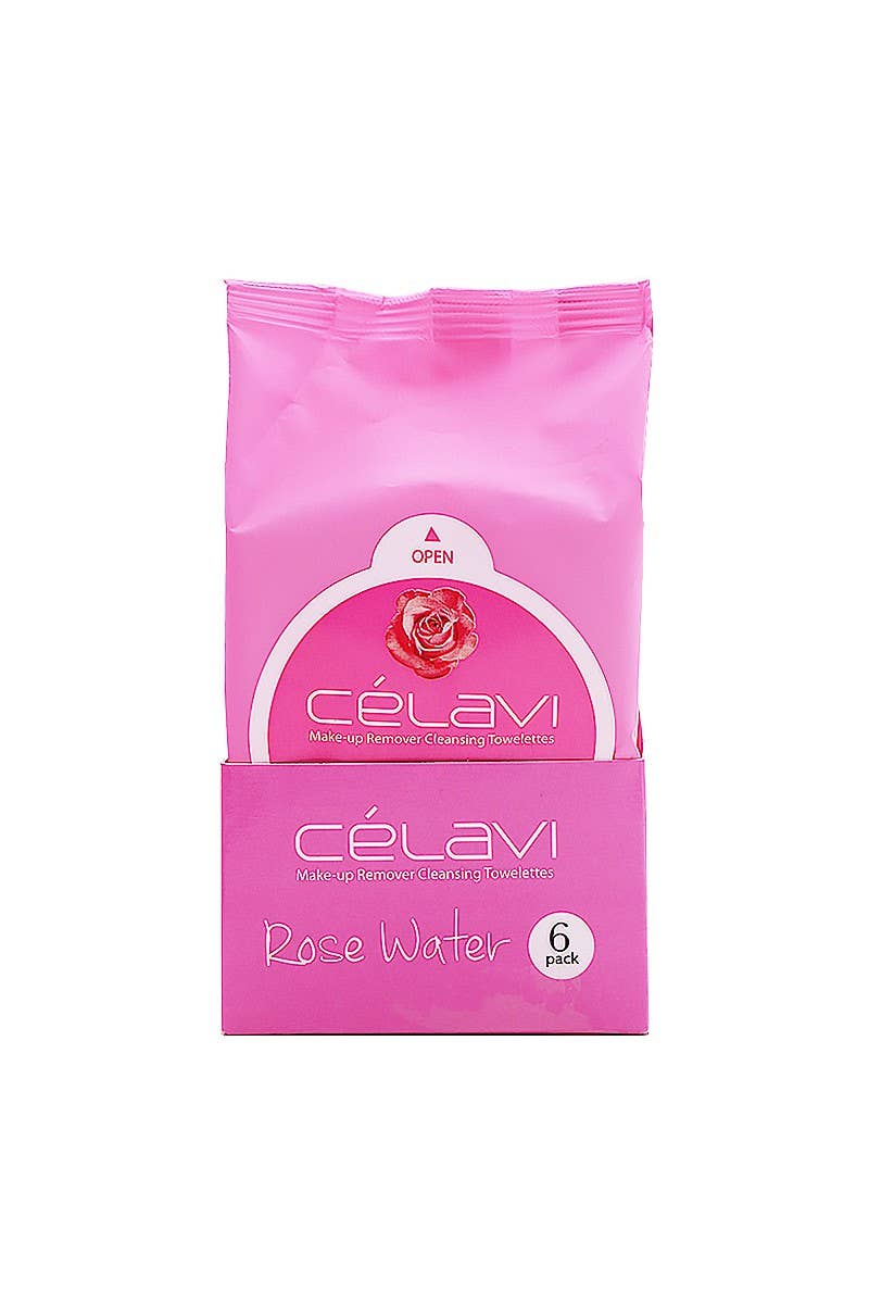 Celavi MT021 Rose Water Makeup Cleansing Towelette - 6pc