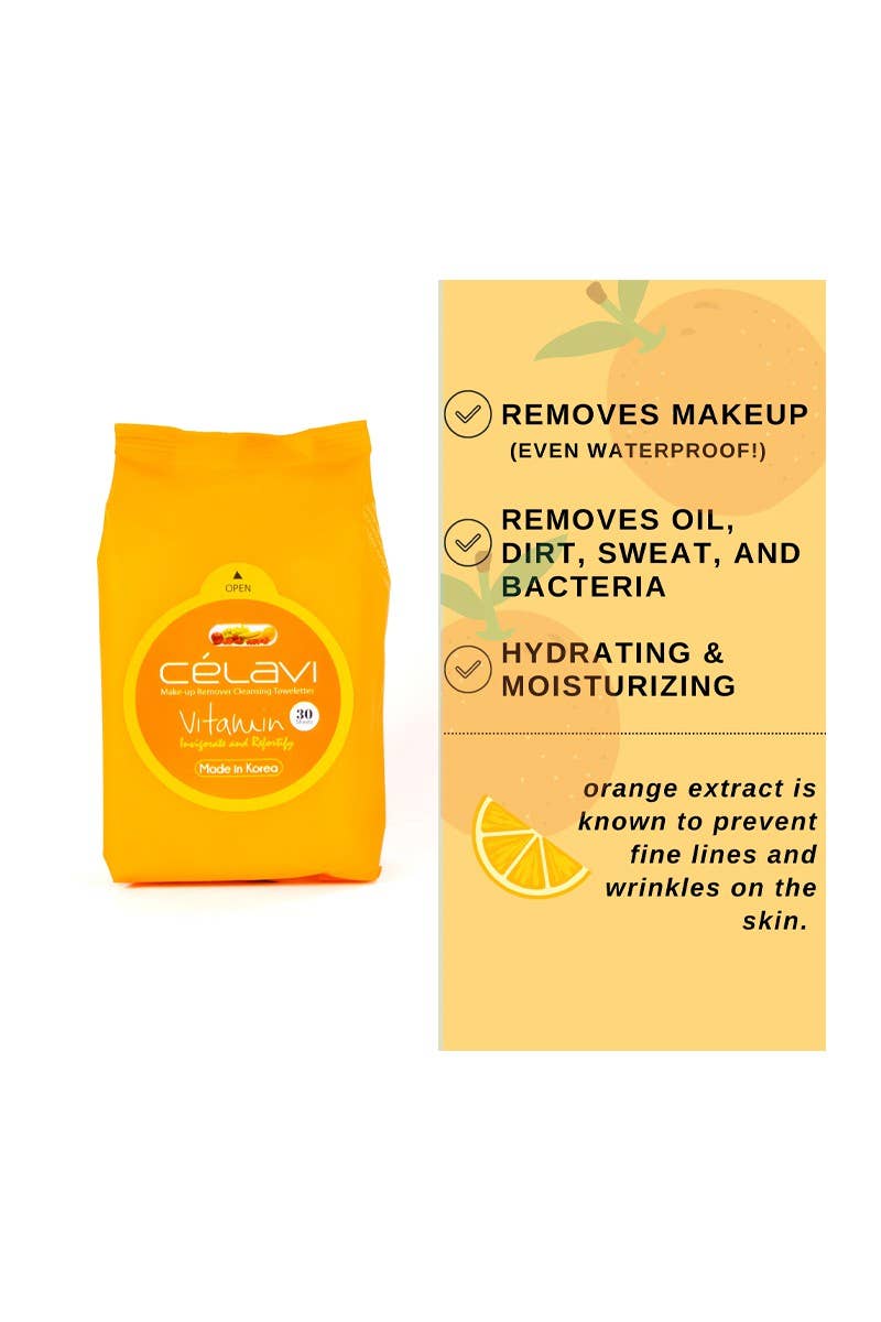 Celavi MT007 Vitamin Makeup Cleansing Towelette - 6pc